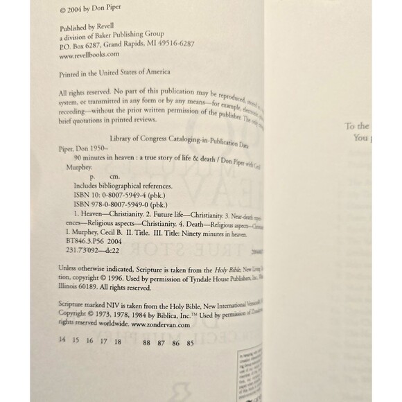 90 Minutes in Heaven: A True Story of Death & Life by Don Piper, Cecil Murphey - Picture 3 of 9
